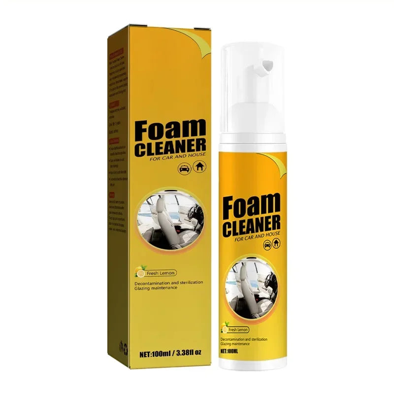 Multifunctional foam cleaner, decontamination of automotive products, interior leather, seat, steering wheel cleaner parts