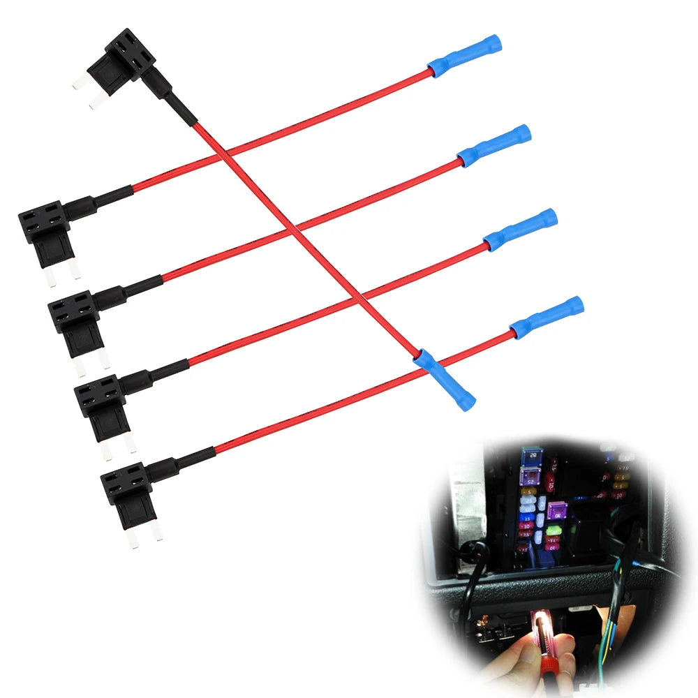 24V 12V Car Fuse Blades Holder Circuit Adapter Protector Splitter ATM APM Tap Micro Connector Truck Automobile Accessories 5pcs