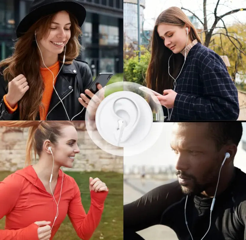 Wired Earphones with Microphone and Volume Control, Portable Earbuds for Type-C Devices and Android