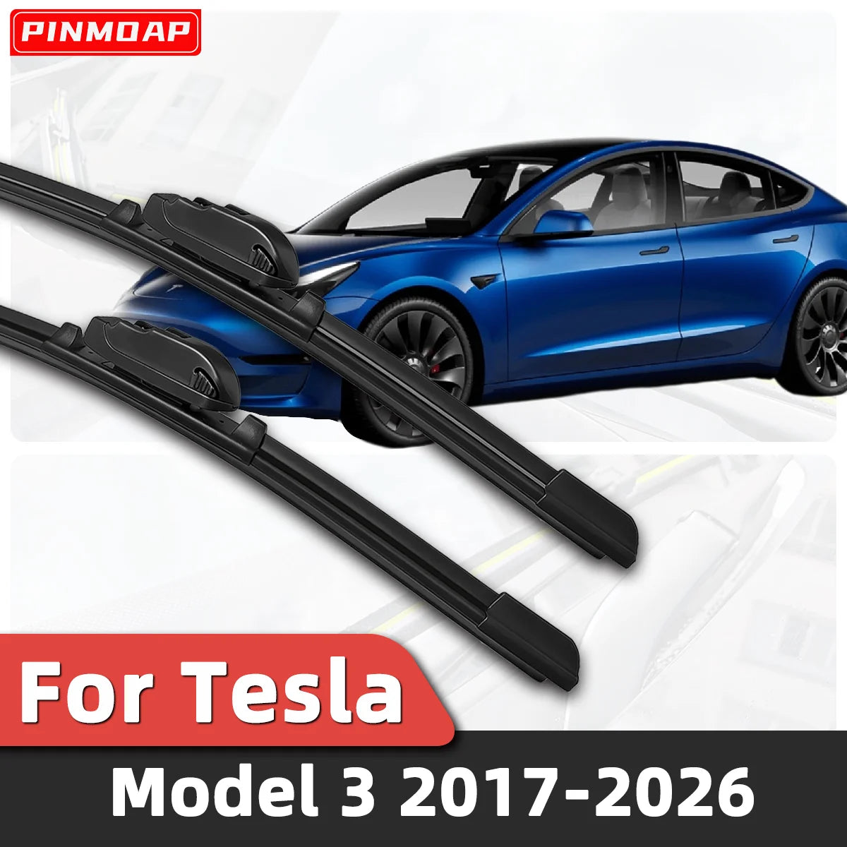 2PCS Front Windshield Wiper Blades Suitable For Tesla Model 3 2017-2026 Car Silent Smooth Cleaning Automotive Replacement Parts