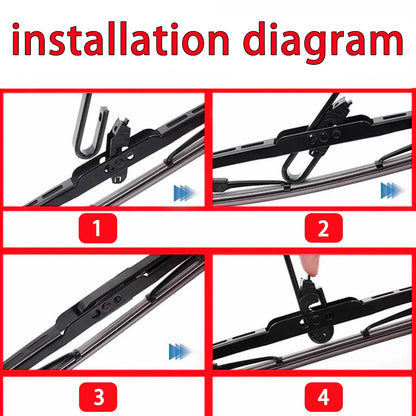 1PC Automotive Iron Frame Windshield Wiper Universal U/J Hook 14"16"17"18"19"20"21"22"24" HD Silent Wiper Automotive Parts