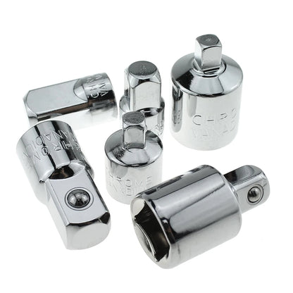 6pcs Socket Adapter & Reducer Set - 1/4" 3/8" 1/2" Chrome Vanadium Steel Ratchet/Socket Extension/Conversion Kit for Automotive