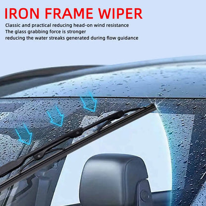 1PC Automotive Iron Frame Windshield Wiper Universal U/J Hook 14"16"17"18"19"20"21"22"24" HD Silent Wiper Automotive Parts