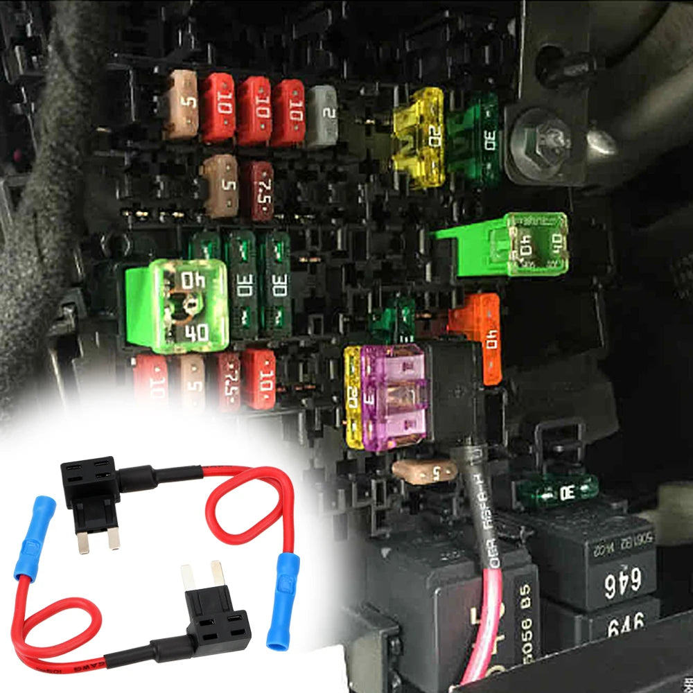 24V 12V Car Fuse Blades Holder Circuit Adapter Protector Splitter ATM APM Tap Micro Connector Truck Automobile Accessories 5pcs