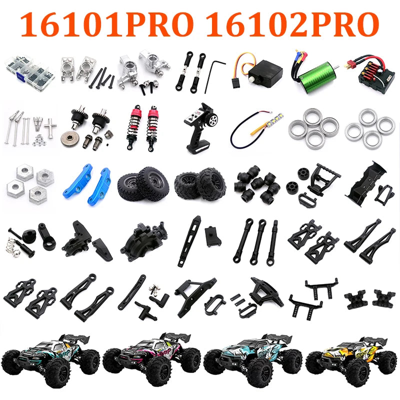 SCY 16101 PRO 16102 PRO RC Automotive Parts Turning Shaft Gear Bearing Pull Rod Steering Cup Swing Arm Motor Tire Screws
