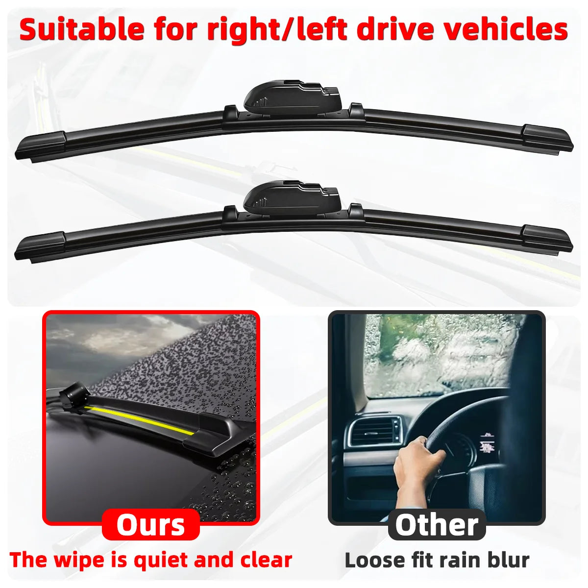 2PCS Front Windshield Wiper Blades Suitable For Tesla Model 3 2017-2026 Car Silent Smooth Cleaning Automotive Replacement Parts