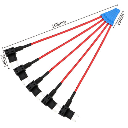 24V 12V Car Fuse Blades Holder Circuit Adapter Protector Splitter ATM APM Tap Micro Connector Truck Automobile Accessories 5pcs