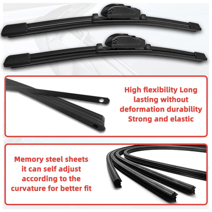 2PCS Front Windshield Wiper Blades Suitable For Tesla Model 3 2017-2026 Car Silent Smooth Cleaning Automotive Replacement Parts