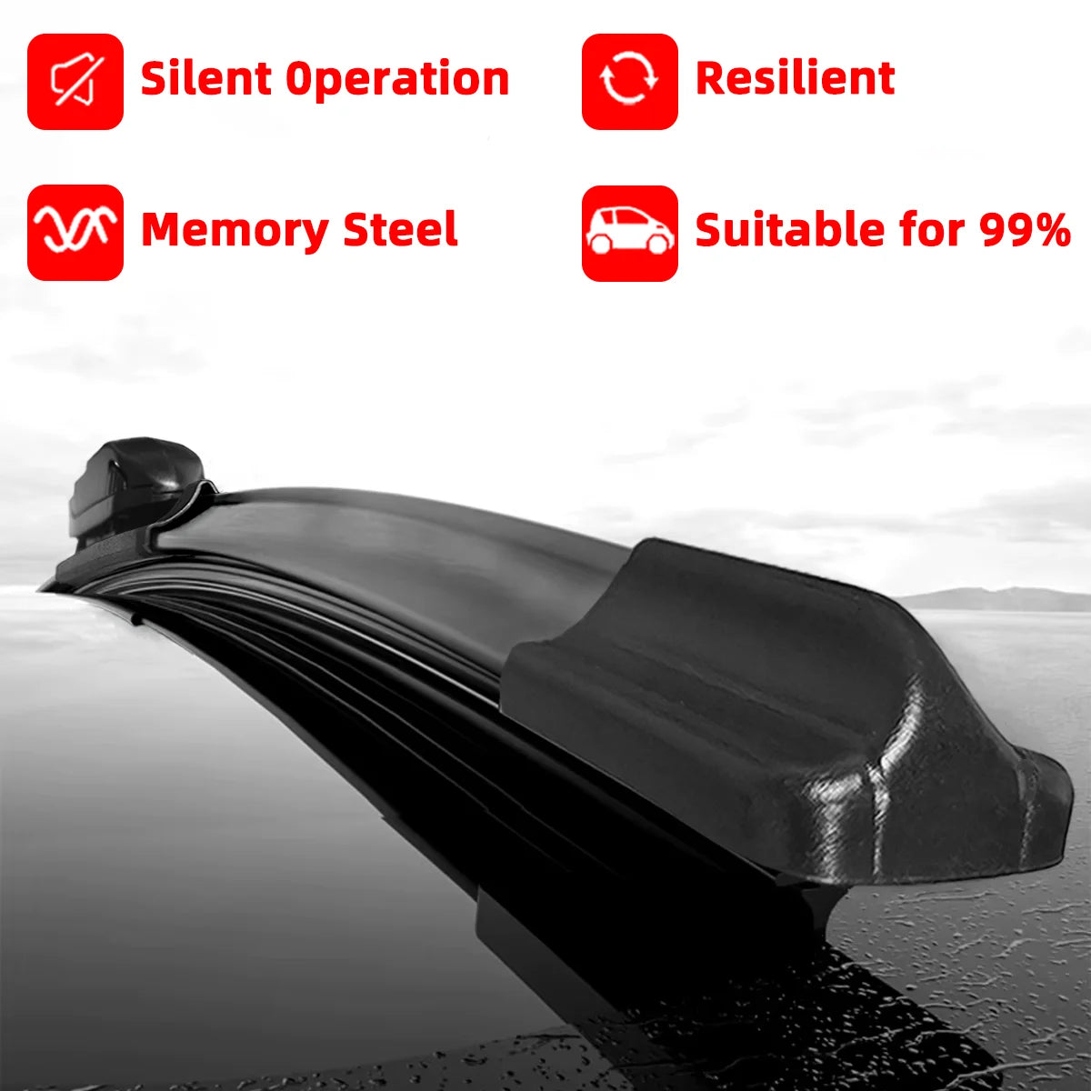 2PCS Front Windshield Wiper Blades Suitable For Tesla Model 3 2017-2026 Car Silent Smooth Cleaning Automotive Replacement Parts