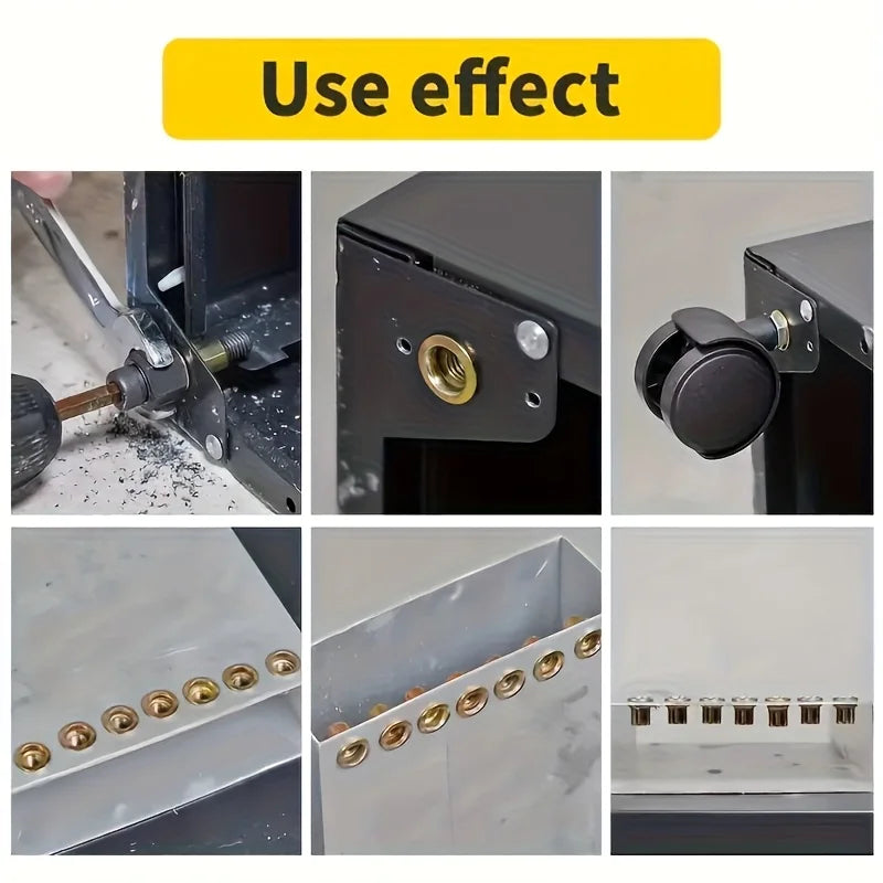 77pcs Manual Riveting Tool Set, 7 Sizes M3-M12 with 70 Rivet Nuts, Heavy-Duty Metal Gun for Automotive, Industrial & Welding