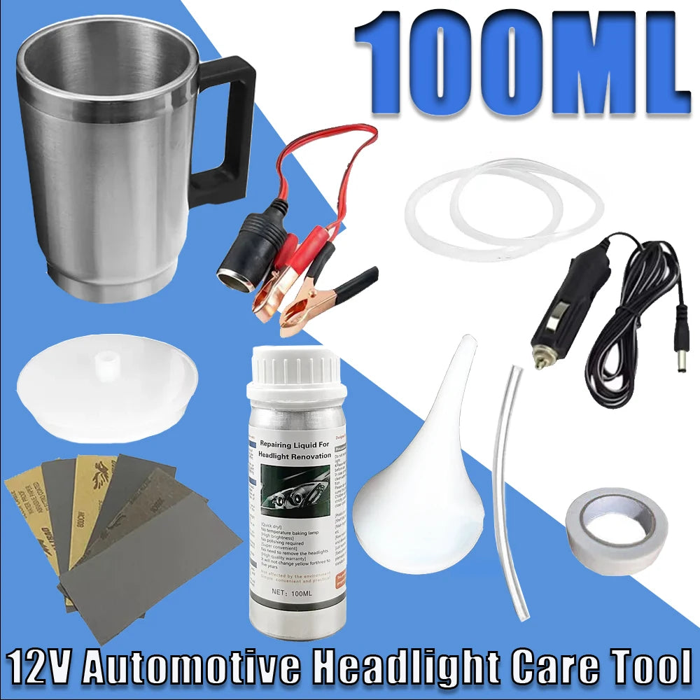 Automotive headlight Care Tool Headlamp Polish Tool Kit Car headlight repair tool heating Cup Electrical Heating Cup Tool Set