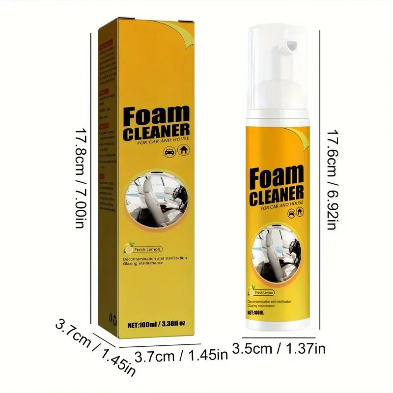 Multifunctional foam cleaner, decontamination of automotive products, interior leather, seat, steering wheel cleaner parts