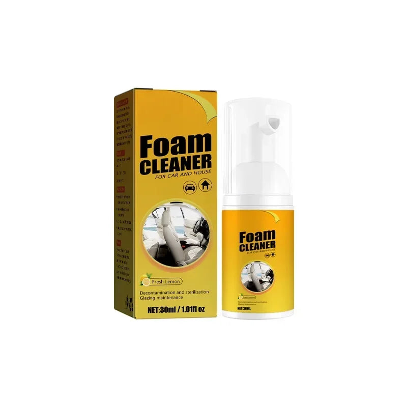 Multifunctional foam cleaner, decontamination of automotive products, interior leather, seat, steering wheel cleaner parts